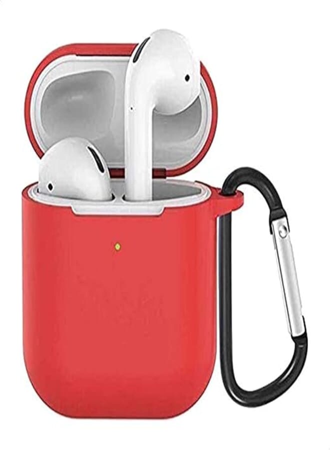 Keendex kx2325 silicone airpods cover with holding loop - red